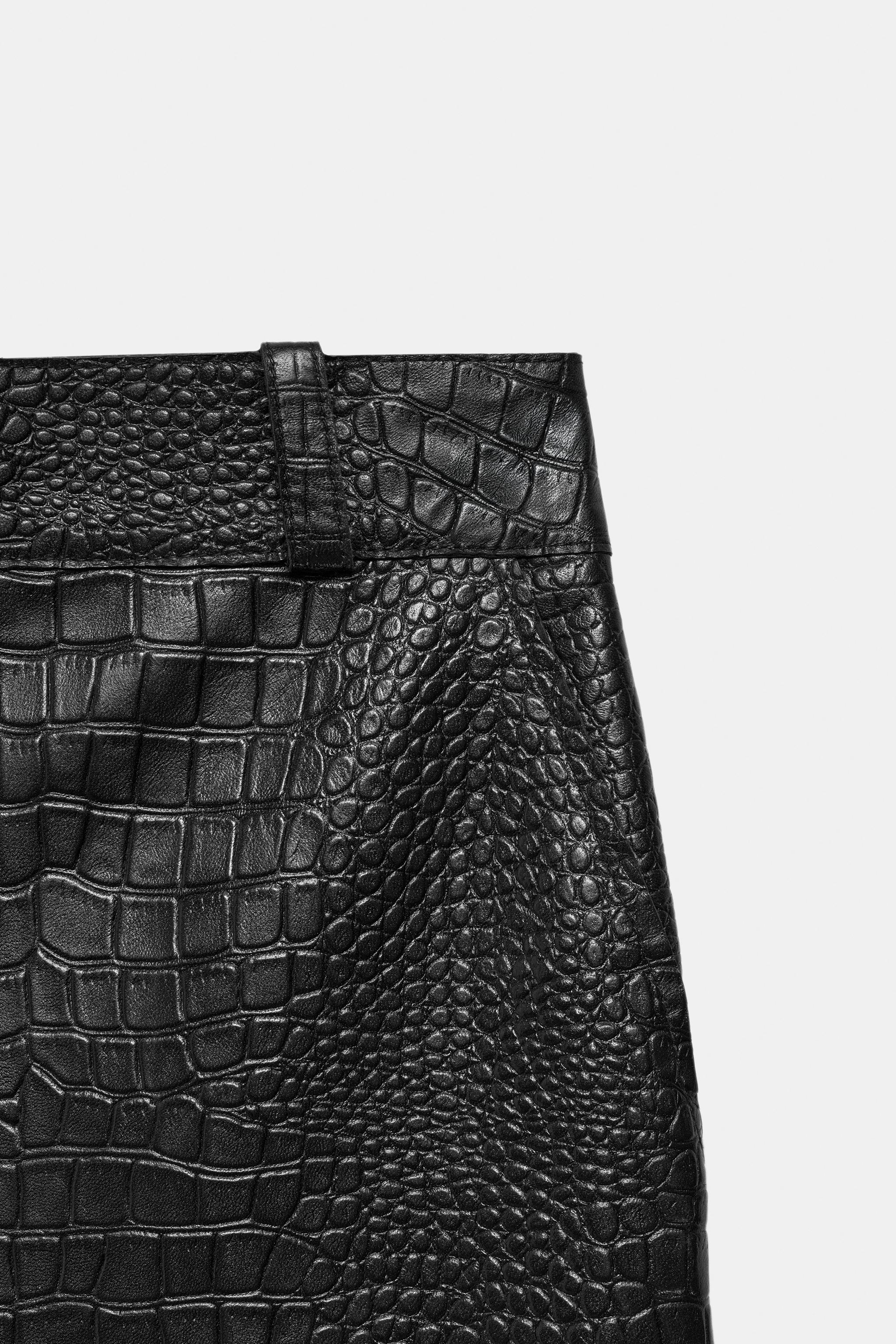 JUPE EN CUIR FAÇON CROCO ZW COLLECTION ÉDITION LIMITÉE